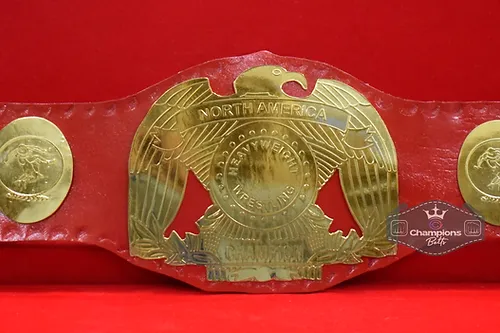 IWA Red Strap North America Heavyweight Wrestling Championship Belt