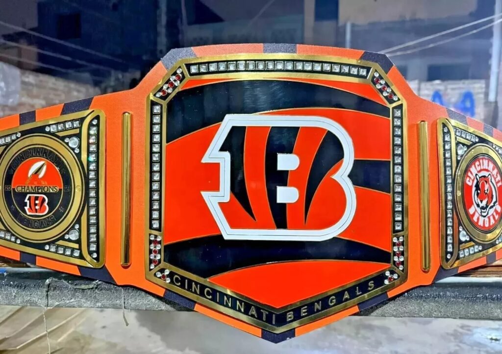 Cincinnati Bengals Tiger Championship Belt Adult Size 2mm Brass