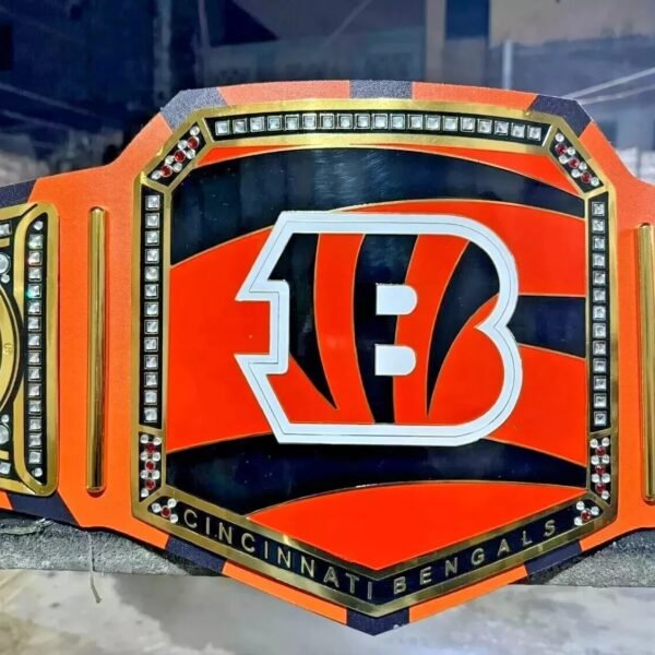 Cincinnati Bengals Tiger Championship Belt Adult Size 2mm Brass