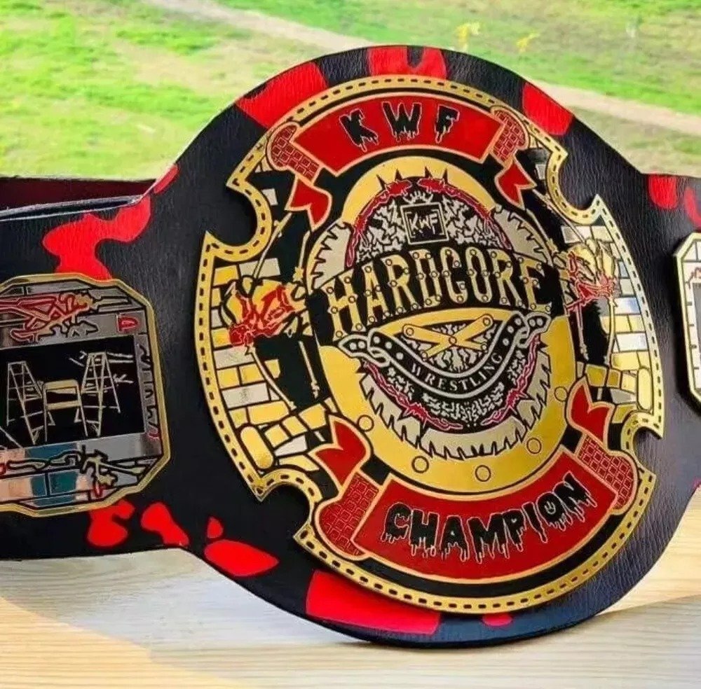 New KWF Hardcore Heavyweight Wrestling Championship Replica Title Belt Zinc