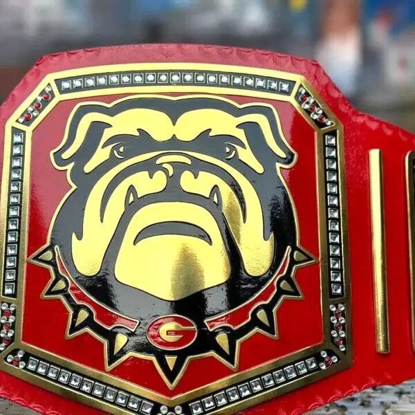 New GEORGIA BULLDOG NATIONAL CHAMPIONSHIP BELT Adult size 2mm Brass Plates