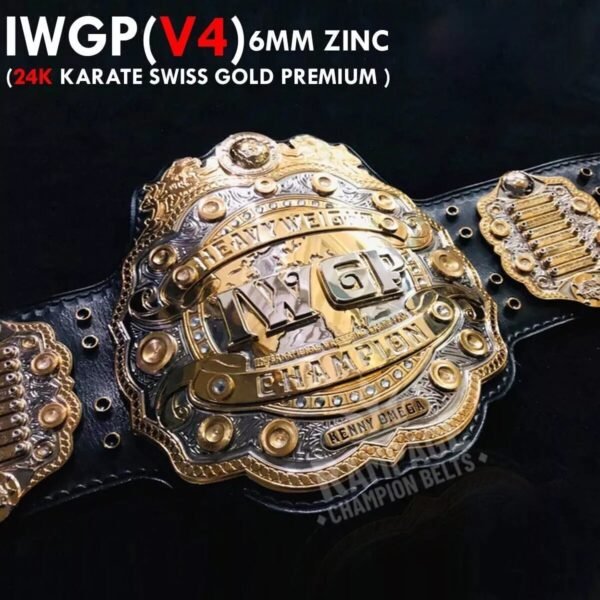 IWGP (V4) Heavyweight Wrestling Championship 24k Karate Swiss Gold Premium Belt