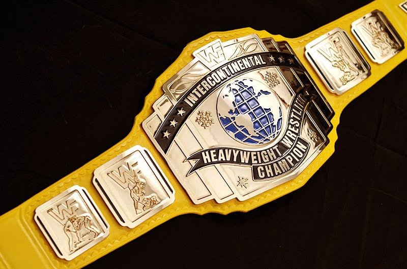 WWF Yellow Intercontinental Heavyweight Wrestling Championship Title Belt